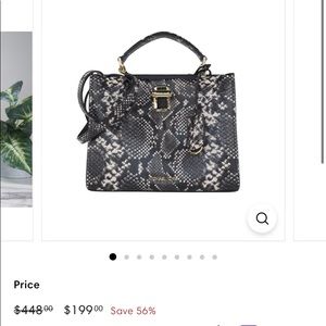 Mk Penelope M/Black snake embossed leather crossbody